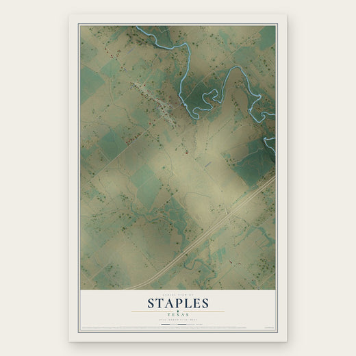 Staples, Texas map print, the full design