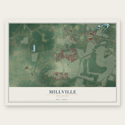 Millville, Delaware map print, the full design