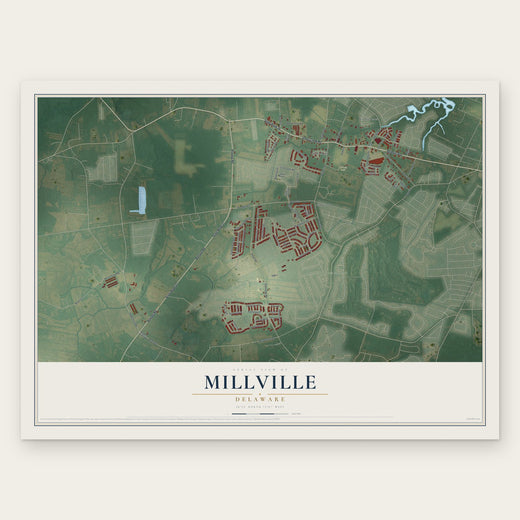 Millville, Delaware map print, the full design