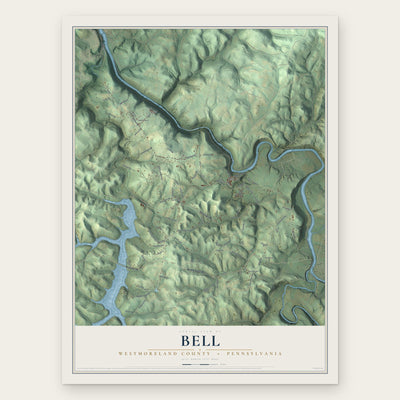 Bell, Westmoreland County, Pennsylvania map print, the full design