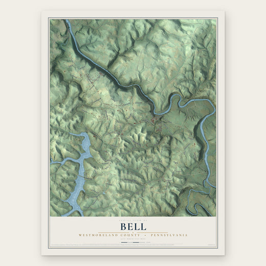 Bell, Westmoreland County, Pennsylvania map print, the full design