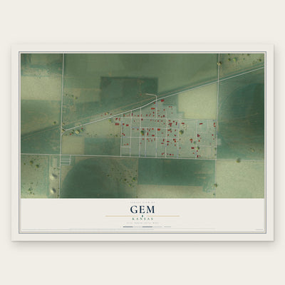 Gem, Kansas map print, the full design