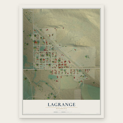 LaGrange, Wyoming map print, the full design