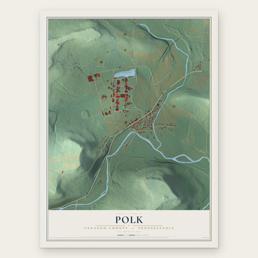 Polk, Venango County, Pennsylvania map print, the full design