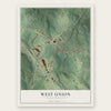 West Union, South Carolina map print, the full design