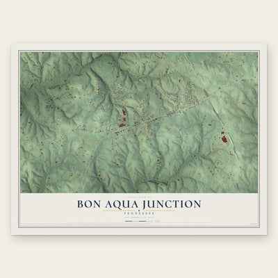 Bon Aqua Junction, Tennessee map print, the full design
