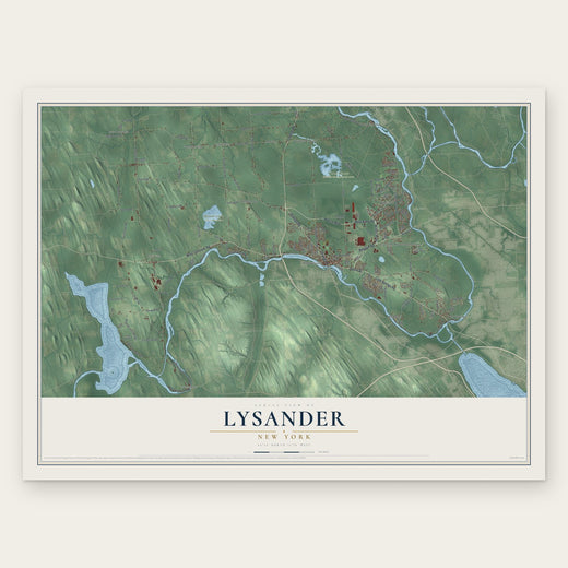 Lysander, New York map print, the full design