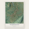 Wardensville, West Virginia map print, the full design