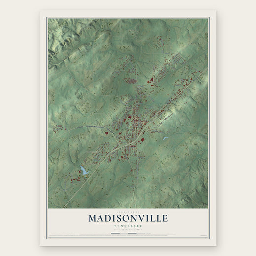 Madisonville, Tennessee map print, the full design