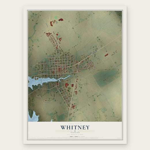 Whitney, Texas map print, the full design