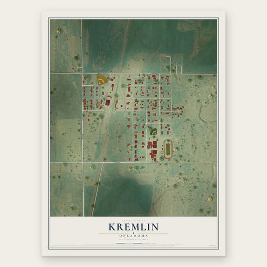 Kremlin, Oklahoma map print, the full design