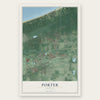 Porter, Indiana map print, the full design