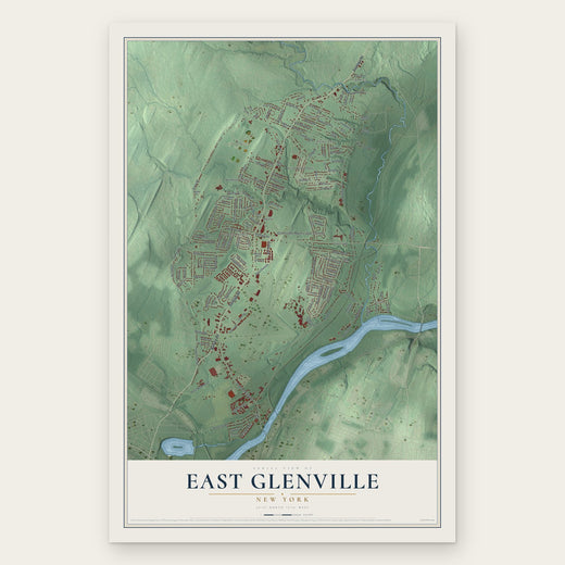 East Glenville, New York map print, the full design