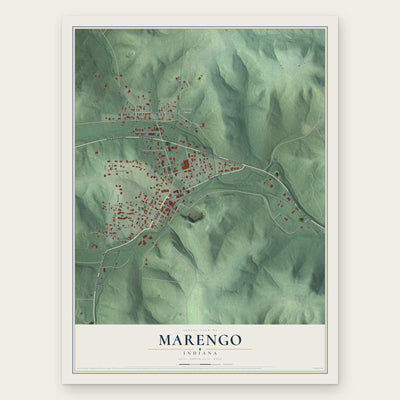 Marengo, Indiana map print, the full design