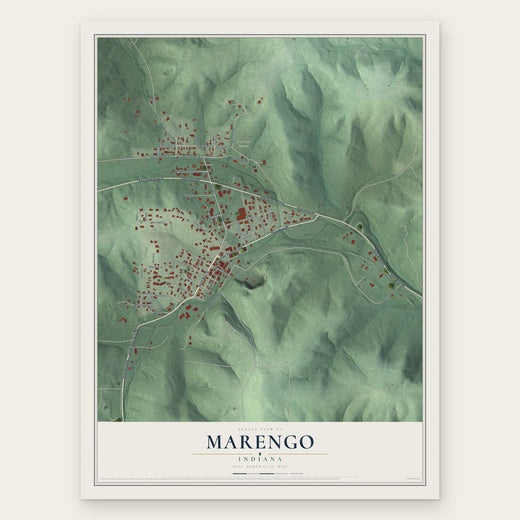 Marengo, Indiana map print, the full design