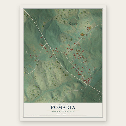 Pomaria, South Carolina map print, the full design