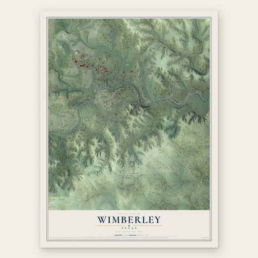 Wimberley, Texas map print, the full design
