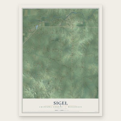 Sigel, Chippewa County, Wisconsin map print, the full design
