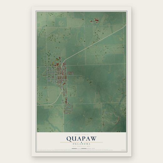 Quapaw, Oklahoma map print, the full design
