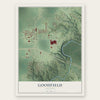 Goodfield, Illinois map print, the full design