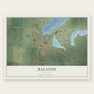 Balaton, Minnesota map print, the full design