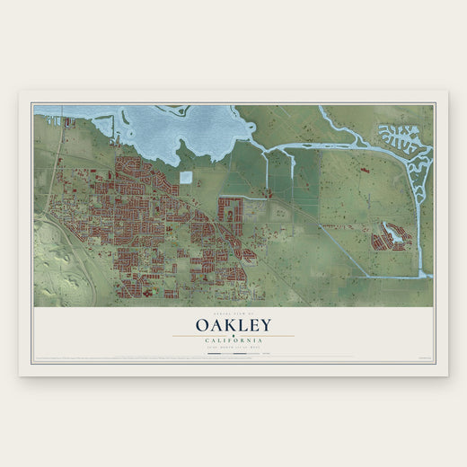 Oakley, California map print, the full design
