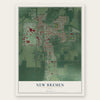 New Bremen, Ohio map print, the full design