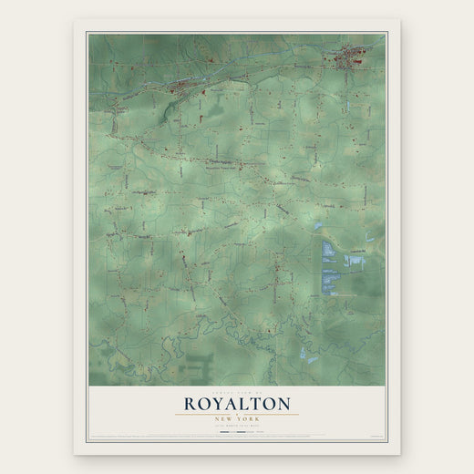 Royalton, New York map print, the full design