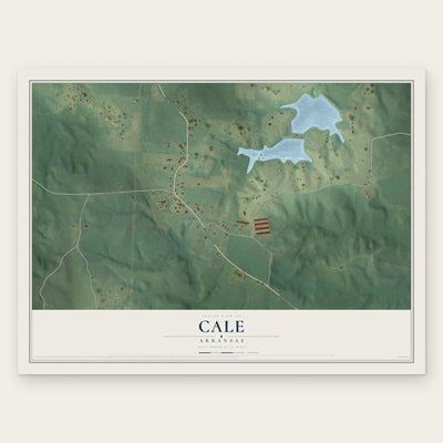Cale, Arkansas map print, the full design