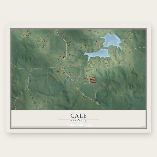 Cale, Arkansas map print, the full design