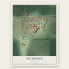 Plymouth, Nebraska map print, the full design