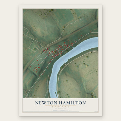 Newton Hamilton, Pennsylvania map print, the full design
