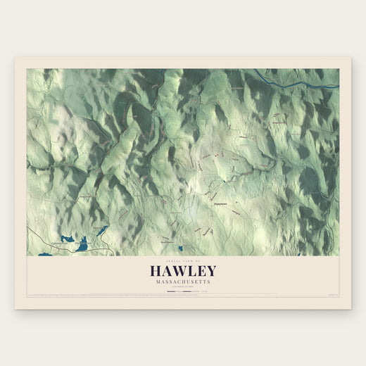 Hawley, Massachusetts map print, the full design