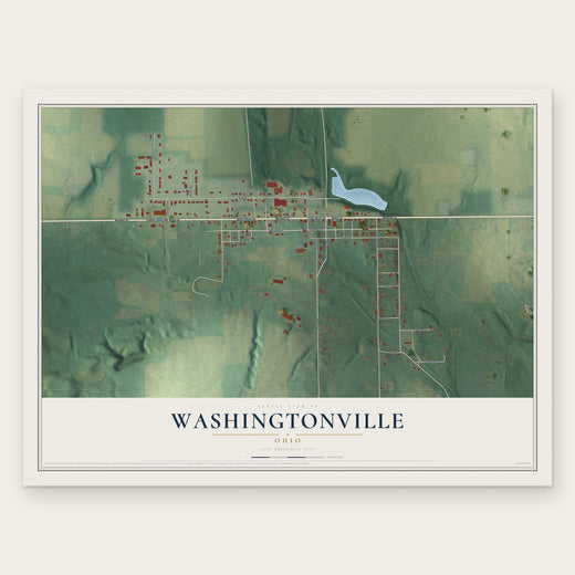 Washingtonville, Ohio map print, the full design