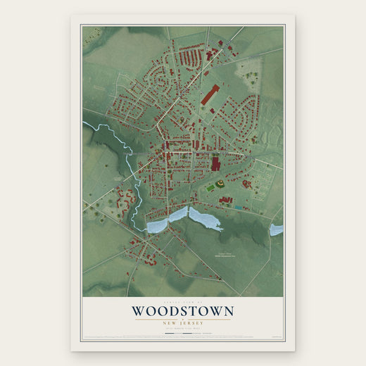 Woodstown, New Jersey map print, the full design