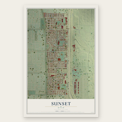 Sunset, Utah map print, the full design