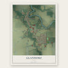 Glandorf, Ohio map print, the full design