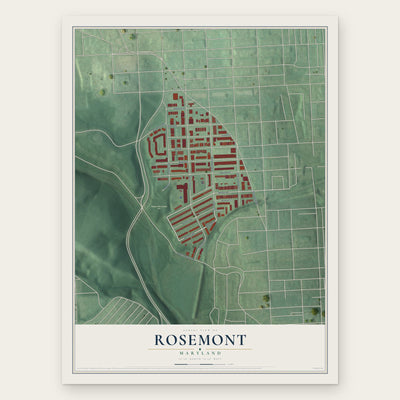 Rosemont, Baltimore, Maryland map print, the full design