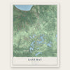 East Bay, Michigan map print, the full design