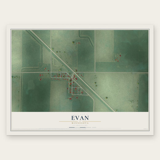 Evan, Minnesota map print, the full design