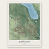 Johnston, Iowa map print, the full design
