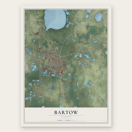 Bartow, Florida map print, the full design