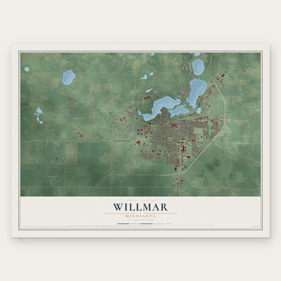 Willmar, Minnesota map print, the full design