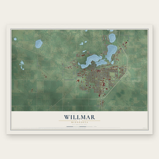 Willmar, Minnesota map print, the full design