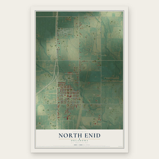 North Enid, Oklahoma map print, the full design