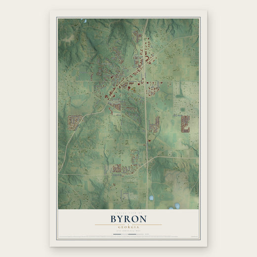 Byron, Georgia map print, the full design