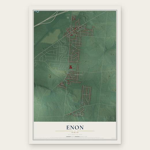 Enon, Ohio map print, the full design