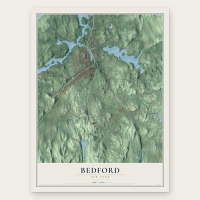 Bedford, New York map print, the full design