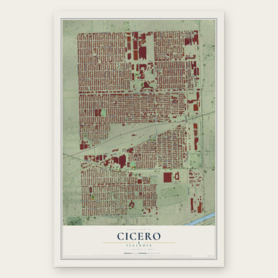 Cicero, Illinois map print, the full design