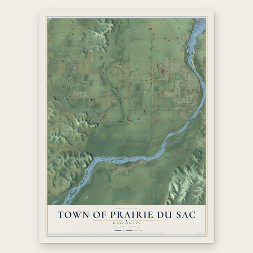 Town of Prairie du Sac, Wisconsin map print, the full design
